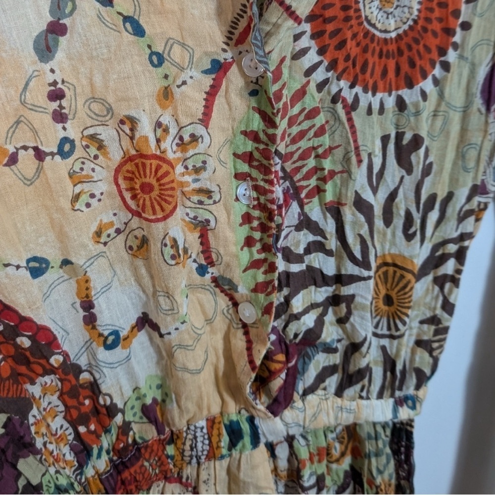 Roberta Freymann Boho Patchwork Dress Small Cottagecore Artsy - Picture 4 of 8